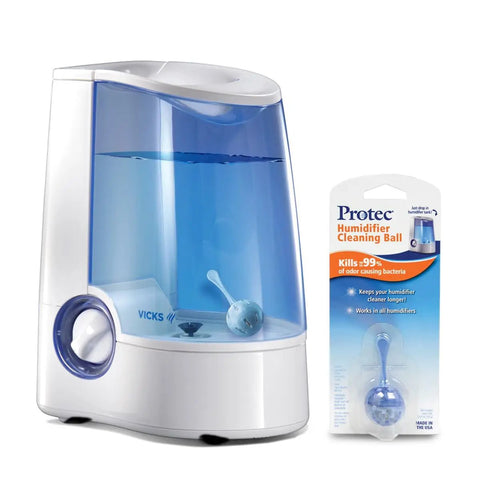 Humidifier with Cleaning Cartridge Twin Pack for Odor Slime Prevention, Safe Non Toxic Formula for Fresh Air, Works Up to 40 Fillings