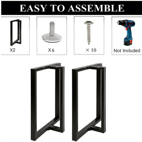 Beefy Heavy Duty T Shape Metal Table Legs 28x24 Inch Industrial Desk Legs Set Black 2 Pack Engineered To Hold Up To 800lbs