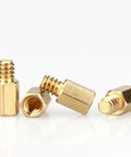 40Pcs Hex Brass Standoff Spacer Pillar Kit With Dual Threaded Ends And Copper Nuts And Screws For Electronics, PCB Mounts, Chassis Panels, Precision Machining, Easy Install, Durable Spacing, brass hex spacers on white