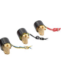 Three 1/4 inch brass solenoid valves with wiring, Brass Ball Valve With One Quarter Inch Internal Thread, Solenoid Water Valve For Hot And Cold Water Lines, Easy To Install And Works With DC12V DC24V Or AC220V, Ideal For Garden Irrigation, Piping, And Water Systems.
