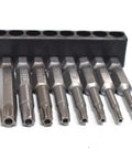 Eight Piece Torx Star Security Screwdriver Bits Set Magnetic Tamper Proof T8 T10 T15 T20 T25 T27 T30 T40 in holder, S2 Steel