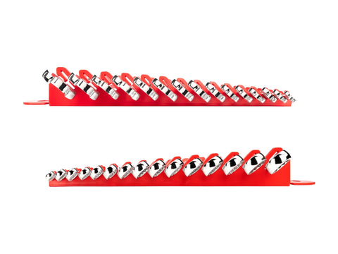 15 Piece Metric Combination Wrench Set 8 To 22 Mm With Angled Open End And 12 Point Box End Holder Pro Grade in red holder