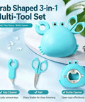 Magnetic Crab Shaped Box Cutter Four In One Multi Tool Opener with bottle opener and tiny scissors on display