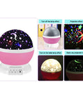 Pink Star Projector Night Light for Kids Room Decor with a Cozy Dreamy Vibe, projects starry sky up to 15 feet at bedtime