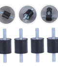 Five Pack Heavy Duty Rubber Vibration Isolators Cylindrical Mounts For Motors Generators Air Compressors Pumps And Equipment Noise Reduction Vibration Dampening Stability Enhancers For Industrial Machinery, black threaded mounts
