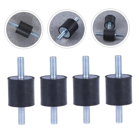 Five Pack Heavy Duty Rubber Vibration Isolators Cylindrical Mounts For Motors Generators Air Compressors Pumps And Equipment Noise Reduction Vibration Dampening Stability Enhancers For Industrial Machinery, black threaded mounts