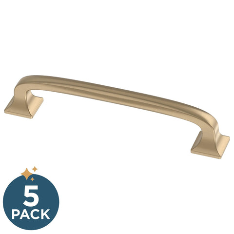 Champagne Bronze Cabinet Pulls 4 Inch Center To Center 5 Pack Drawer Handles for kitchen cabinets, dressers, zinc finish