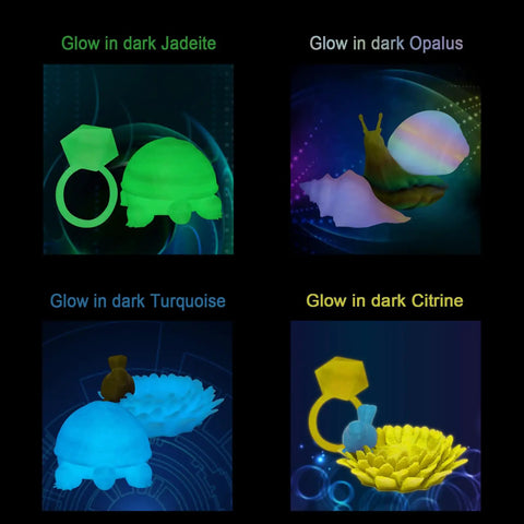 Hella Bright Glow In The Dark 3D Printer Filament Bundle 1.75 Mm Rainbow Green Blue Yellow PLA Spool 250Gx4 Pack Solid Choice For Weekend Warriors And Makers