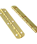 Six Pack 180 Degree Gold Rounded Corner Piano Hinges for Wooden Boxes and Small Cabinets With Screws Ideal Miniature Hinges