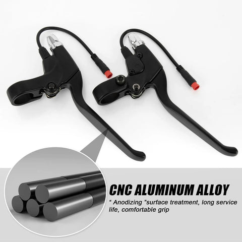22Mm Ebike Brake Lever for Left and Right on 22Mm Handlebar With Two-Wire Waterproof Connector and 12Cm Cable Replacement Parts