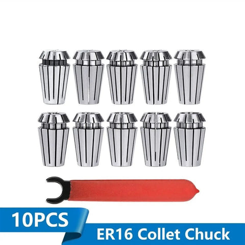 Pro Grade ER16 Collet Chuck Kit With Wrench 1 to 10mm Clamping Tool for Lathe Holders Heavy Duty Steel Set