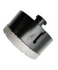 Close-up of a 4 Inch Diamond Core Drill Bit For Porcelain Tile Marble Granite Stone Dry And Wet Drilling Vacuum Brazed For Long Wear