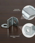 Right Angle Corner Bracket For Woodworking And DIY Furniture Repair Slim Silver Metal Brace Plate For 90 Degree Joints