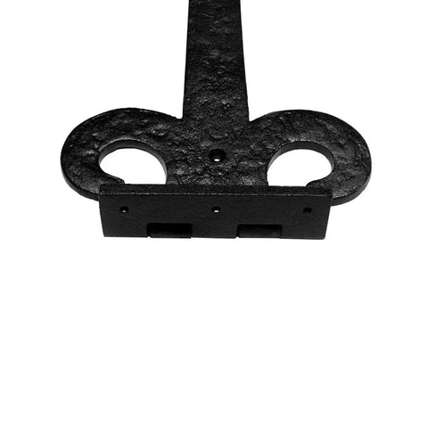 18 Inch Black Wrought Iron Fleur De Lis Strap Hinge Set Flush Mount Heavy Duty Gate And Door Hinges For Indoor Outdoor Pack Of 2