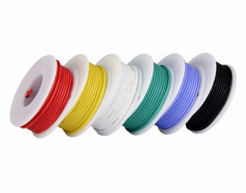 18 AWG Silicone Insulated Stranded Wire Kit With Tinned Copper, Pro Grade Ultra Flexible For Automotive Wiring, 6 Colors, 13.2 Ft Each (4 M), Easy Soldering, Low Impedance, Durable Rubber Coated Wire