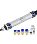 Rugged Heavy Duty Industrial Pneumatic Air Cylinder 20mm Bore 75mm Stroke With Y Connector And Quick Fittings MAL 20x75 Aluminum Alloy Double Acting