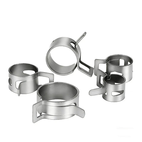 Cool 61 Piece Silver Hose Clamp Kit Plus Pliers For Cars And Home Plumbing Covers 1/4 To 7/8 Inch Water Pipe Clips Fasteners Perfect for Every Fixer Upper Job, silver hose clamps