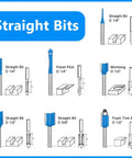 Badass 15 Piece Router Bit Set Featuring Quarter Inch Shank And Dense Tungsten Carbide Tips For Shaping Baseboards Cabinets And Dressers Heavy Duty Aluminum Case Delivers Serious Bang For Your Buck showing multiple straight bits with varying sizes and features.