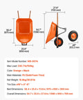 One Wheel Dump Cart For Garden And Yard, 6 Cu Ft Capacity, 330 Lb Load, Built Tough Wheelbarrow with 16 Inch Wheels