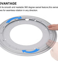 12 Inch Round Lazy Susan Turntable Bearing Plate Heavy Duty Swivel Base in use, demonstrating 360-degree rotation feature