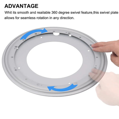 12 Inch Round Lazy Susan Turntable Bearing Plate Heavy Duty Swivel Base in use, demonstrating 360-degree rotation feature