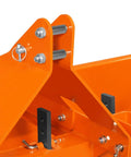 Close-up of 96 Inch Box Blade Scraper For Tractors With 8 Shanks, 3 Point Hitch Attachment, Fits 30 To 70 HP, Heavy Duty Steel Frame