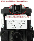 Front Load Washer Drain Pump Replacement For Whirlpool W10321032 WPW10321032 PS11752769 with wire terminal and warning label.