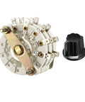 3 Pole 4 Position Rotary Switch With Knob Band Selector 3 Deck 15 Contacts Panel Mount side view