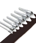 Leather Craft 7 Piece V Shape End Punch Cutter Set For Belts Wallets And Bags 10mm 15mm 20mm 25mm 30mm 35mm 40mm Sizes Durable Iron Tools
