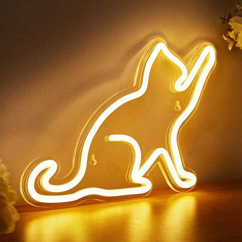 Cat LED Neon Sign USB Powered Night Light 3D Wall Art Decor For Bedroom And Living Room Warm White Cat Lamp
