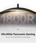 49 Inch OLED Ultrawide Curved Monitor With 5120x1440 Resolution And 144Hz Refresh, 0.03ms Response in gaming setup