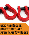 Off Road D Ring Shackles For Recovery, 68,000 Lbs Breaking Strength And 17,000 Lbs Working Load Limit, 7/8 Inch Pin And Washers