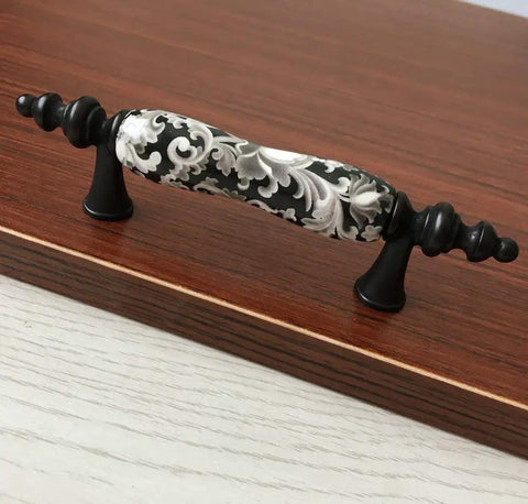 3 Inch Center To Center Ceramic Cabinet Pull Handle Porcelain Dresser Knob For Kitchen And Bathroom Hardware