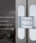 Concealed Hidden Door Hinge For Furniture And Folding Doors With Screws, 3D Adjustable Invisible Hinge For Wooden Doors, Outside Opening