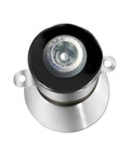 Top Shelf 40KHz 60W Ultrasonic Transducer Rock Solid Generator For Industrial Cleaners Piezoelectric Module top view of stainless steel design with black cover.
