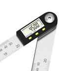 Hardcore Stainless Steel Digital Protractor With Bold Lcd Screen For Spot On 360 Degree Angle Measuring In Construction And Woodworking Gonna Help You Nail Every Cut Perfectly showing 45 degree angle.