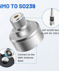 NMO To SO239 Adapter For Your Vehicle Antenna Rig Heavy Duty PL259 Coax Connector Mount Chrome Plated Brass