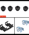 A Premium Rear Disc Brake Hardware Kit For Toyota RAV4 2006 To 2018 Plus Battery Ev And Gas Models Replaces 13466Q Top Quality Gear Up Your Ride Now, 4 black boots and clips
