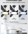 Smart 52 Inch Ceiling Fan With Lights Remote And App Control Dimmable 3CCT Color Temperature Quiet DC Motor Reversible Modern