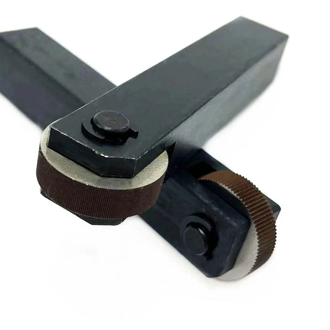 Straight Knurling Tool Double Wheel Kit With Linear Pitch 0.5mm 1.0mm 2.0mm Embossing Wheel HSS Handle High Strength Tool Steel