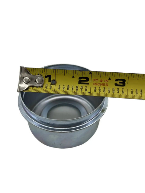 Two And Three Eighths Inch Dust Cap Grease Cover For Two Point Four Four Dexter EZ Lube Camper Axle Trail Ready Hub Dust Cap with tape measure