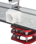 Manual Router Lift Table With Precision Top Plate For 64mm To 66mm Trim Routers showing components for setup and adjustment.