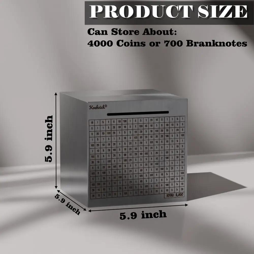 Stainless Steel Money Saving Box, Vault Style ✓