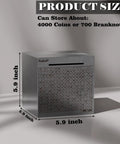 Stainless Steel Money Saving Box With Built In Counter Break To Open Piggy Bank For Adults And Kids Large Metal Coin Jar Tracks Savings