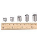 5 3/8-16 UNC Wire Thread Inserts, 2.5D Helical Coiled Type, 304 Stainless Steel Thread Repair Inserts For Screw Repair And Maintenance, next to ruler.