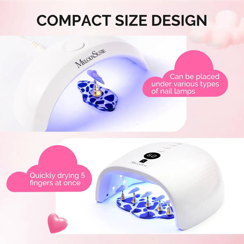 Update Nail Stand Set For Press Ons With Two Spotted Cloud Magnetic Bases under LED/UV lamps with brush holder and tape