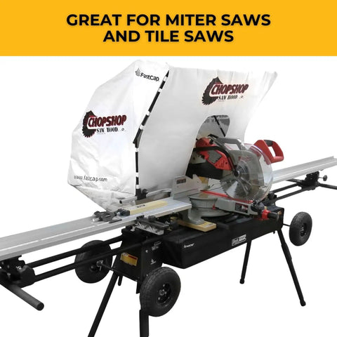 Chopshop Miter Saw Dust Hood With Quick Setup And Debris Containment For Miter Saws, Chop Saws, Lathes And Wet Saws Keeps Your Jobsite Clean And Protects Your Gear Indoors Or Outdoors