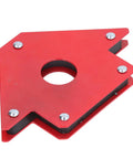 Heavy Duty 4 Inch Magnetic Welding Holder With Strong Magnetism For Iron And Steel Workpiece Clamping Inner Corner Fixture Tool in red.