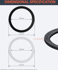 4 Pack Kitchen Sink Gasket Set With 3.5 Inch Drain Seals, 2 Rubber Washers And 2 Paper Washers For One Half And Three Compartment Sinks, Putty-Free, No Plumber Putty Needed, Easy DIY Install And Leakproof Seal dimensions shown