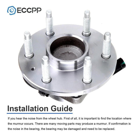 Top view of a single hub from the 2 Pack Beefy Front Wheel Hub Bearing Assembly With ABS For 6-Lug GM Vehicles Including Express 1500 Silverado 1500 Savana 1500 Sierra Yukon Escalade Avalanche 1500 2WD Only OE 515054
